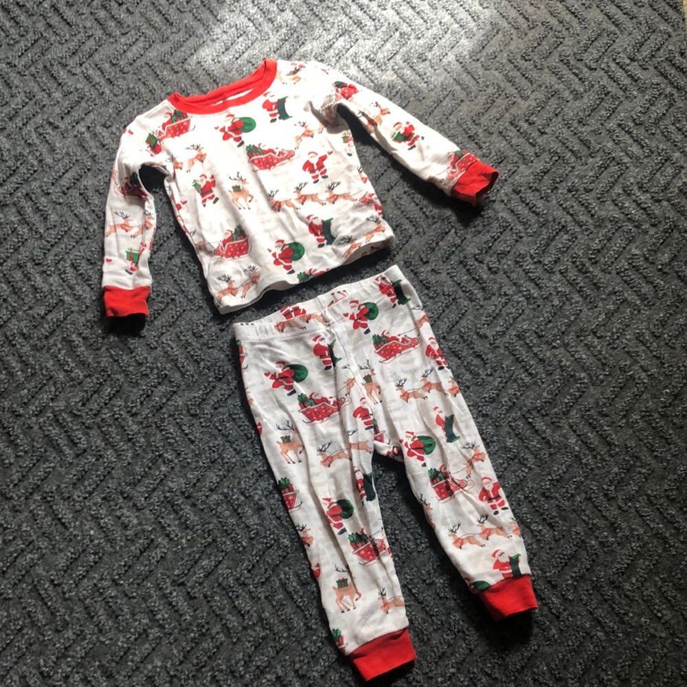 Holiday Cheer Kids Pajama Set - Red and White